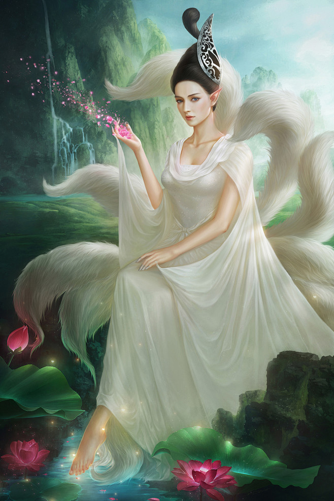 因出身远古神祇九尾白狐一族,为表礼数,众仙便都唤她一