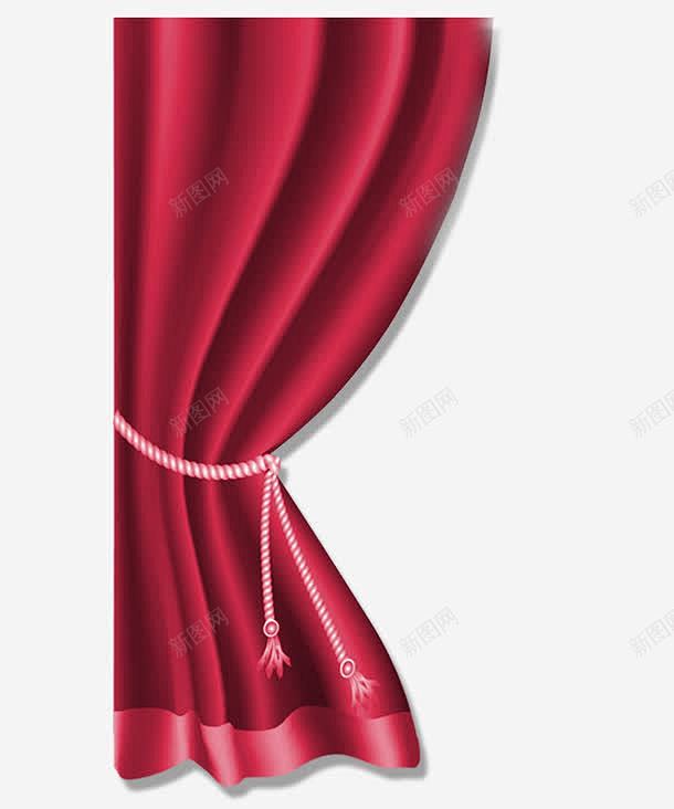卡通红色窗帘高清素材png素材卡通挂件窗帘红色红色窗帘元素免抠png