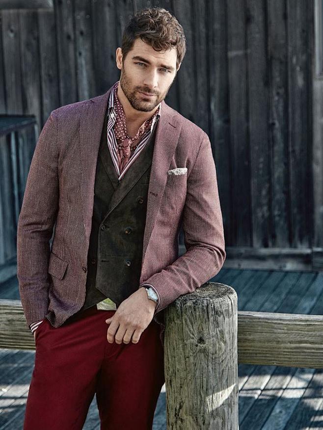 西装的型和风格搭配欧美型男男模西装