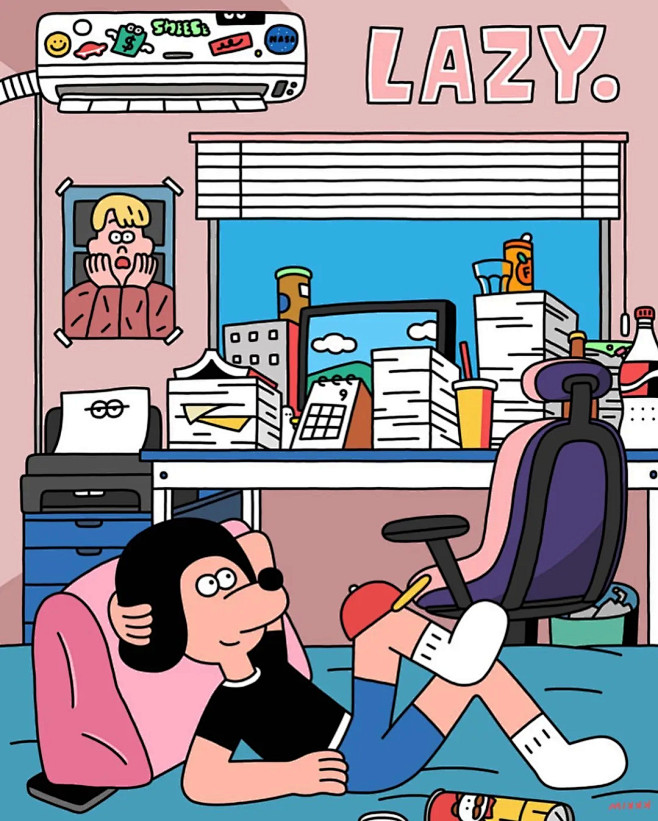 今日画作kimhyeonju我要的只是公园里的一把长椅x0a有一只猫在上面晒