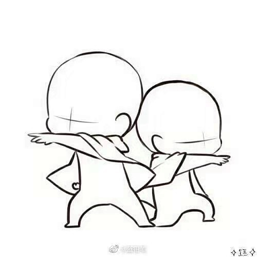 q版小人的线稿素材转需