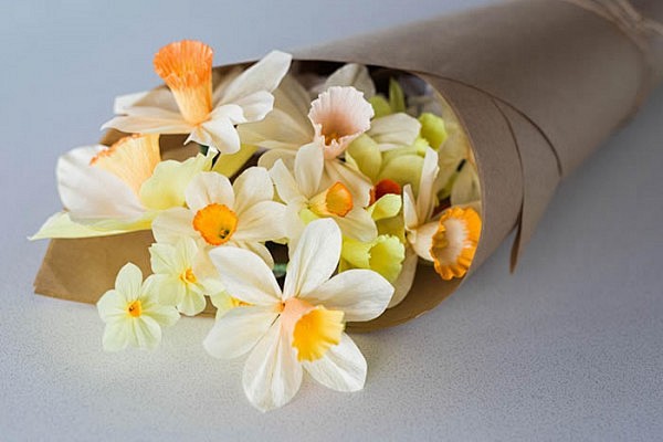 DIY皱纹纸水仙花纸花 纸花的折法图解及模板下