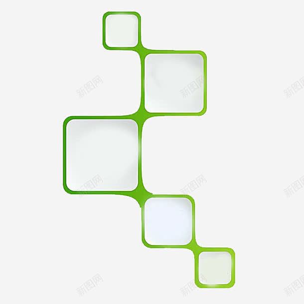 绿色矩形交叉ppt装饰图案高清素材ppt装饰透明png素材信息图表多边形