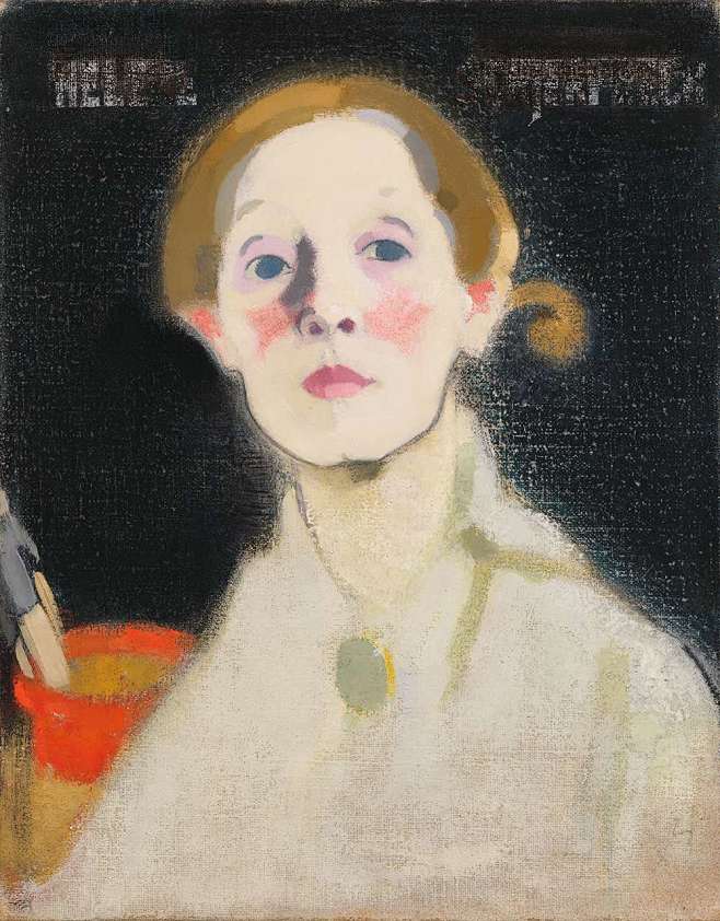 自画像 黑色背景 Self Portrait Black Background Helene Schjerfbeck 1915年