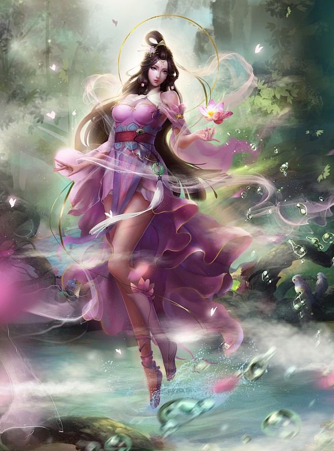 cg玄幻女仙子原画插画毕设云裳花容