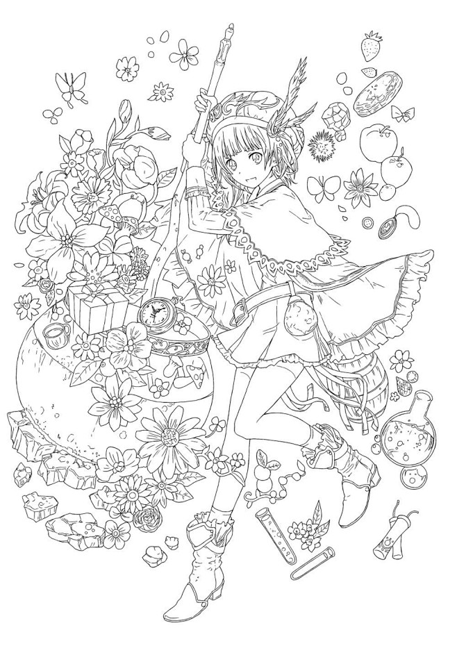 线稿全身漫画卡通人物绘画