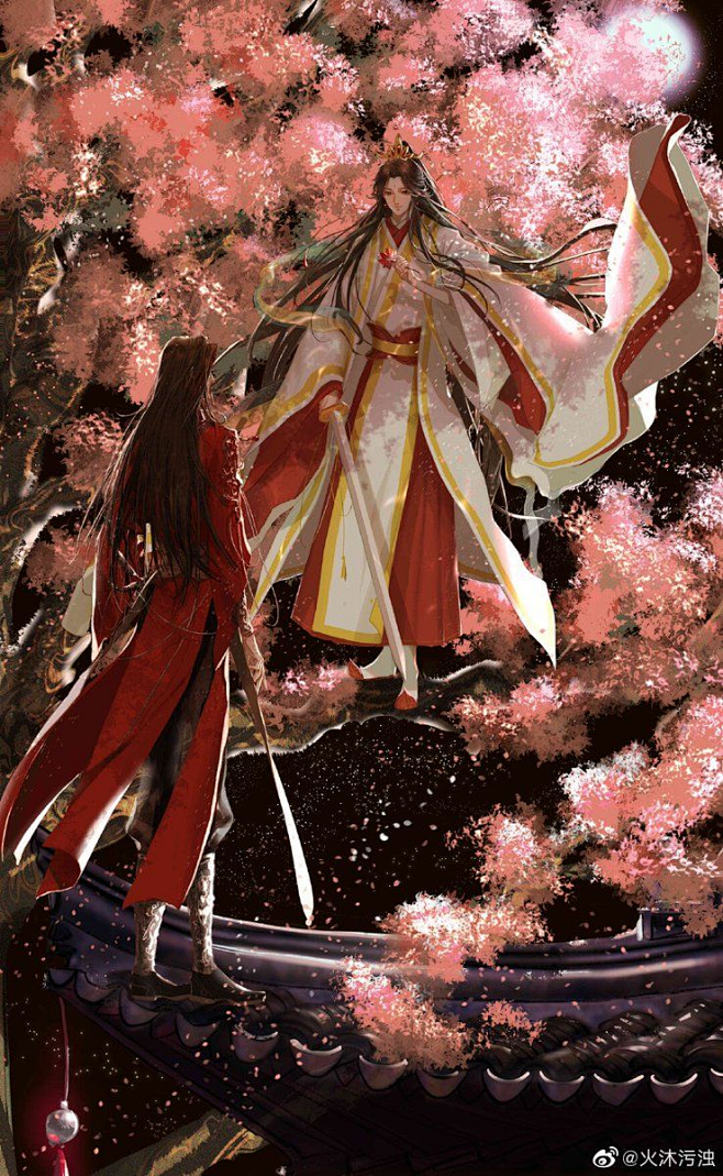 78天官赐福谢怜花城古风耽美bl古风纯爱插画同人手绘tv动画