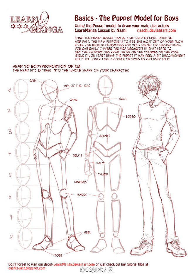 绘画参考学习漫画人物基础绘画技法参考