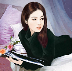 直到烟火都散尽采集到现代美女手绘