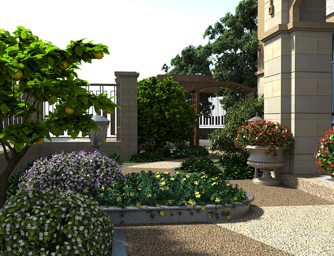 com 庭院设计花园设计欧式庭院设计别墅庭院设计平面方案效果图施工图