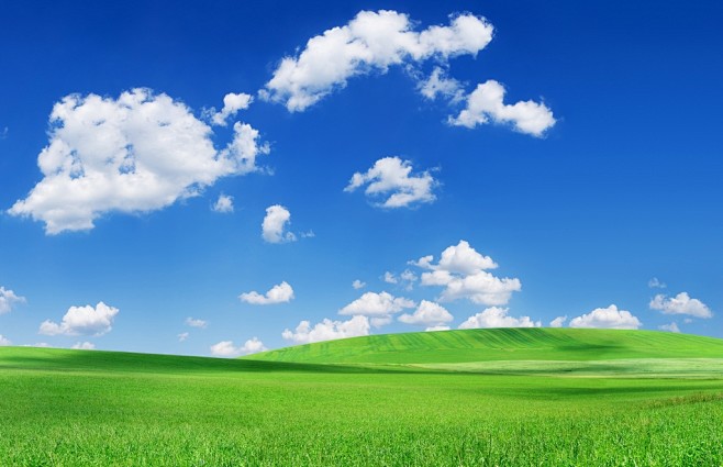 草地背景草原风景野外景观蓝天白云大自然风光美景