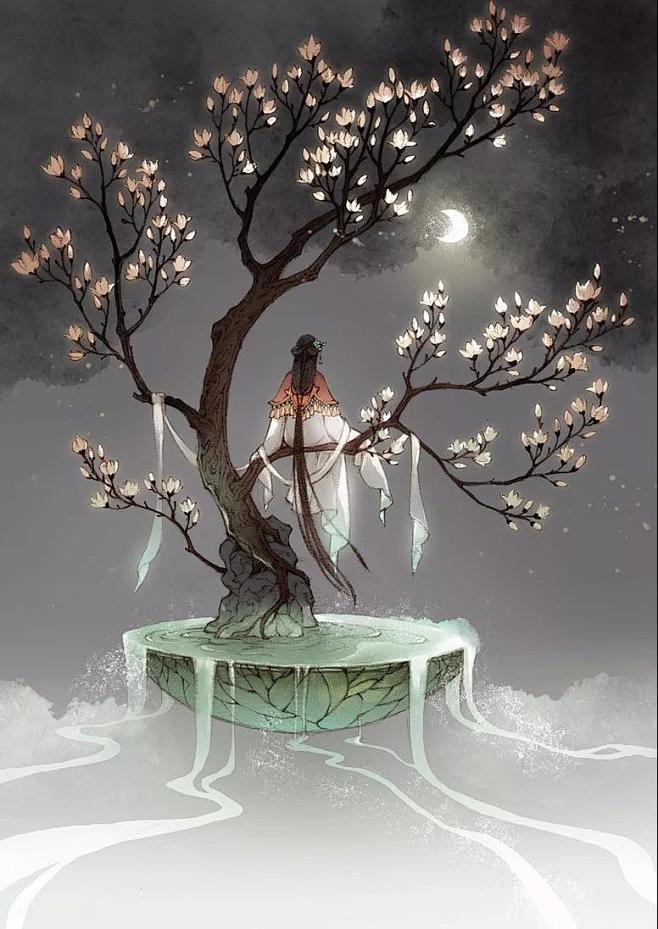 娶亲小说插画封面花妖铺出十丈花毯幕妖古风古风花妖图片花妖图片