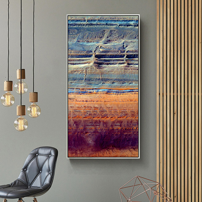 大地岩歌 室内家居装饰画抽象油画竖版玄关过