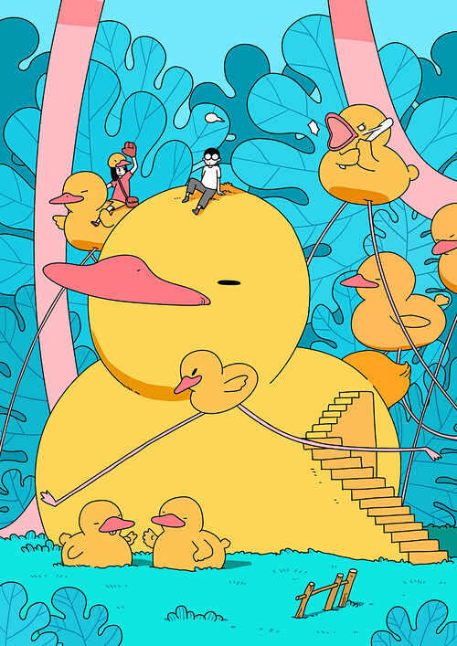 描边插画设计图美叶