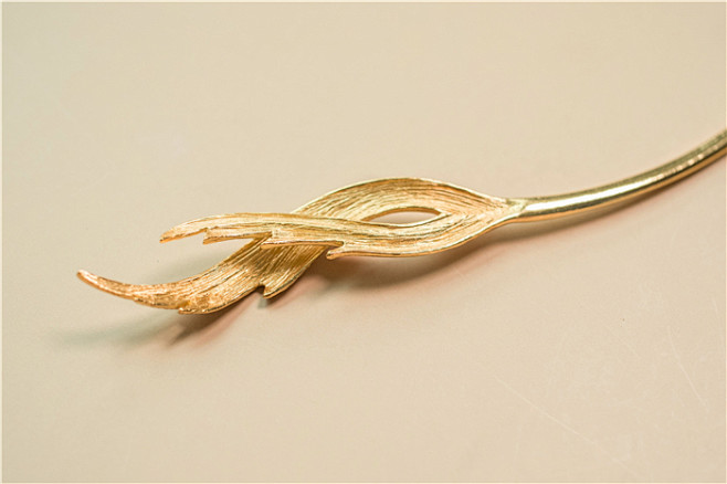 s925银镀金香蜜寰谛凤翎杨紫锦觅同款发簪 凤凰情人节