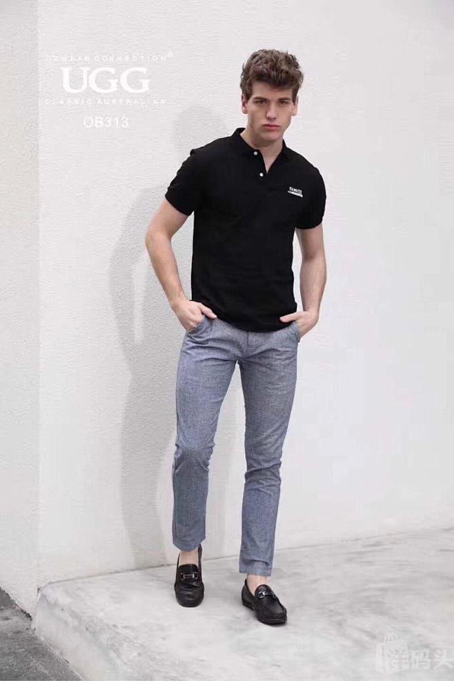 ozwearugg男士全皮小牛皮鸵鸟纹乐福鞋皮鞋休闲鞋男鞋ob313澳大利亚洋