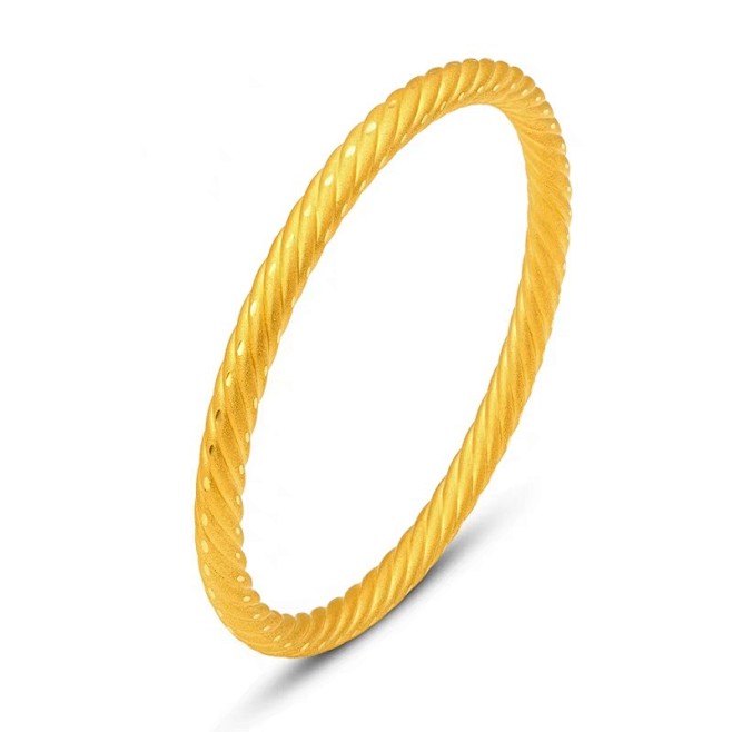 黄金麻花手镯足金999古法传承系列纯金镯子送女友送妈妈节日礼物淘宝