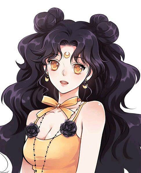 美少女战士高清luna露娜的人型这波浪长发和可爱花苞头