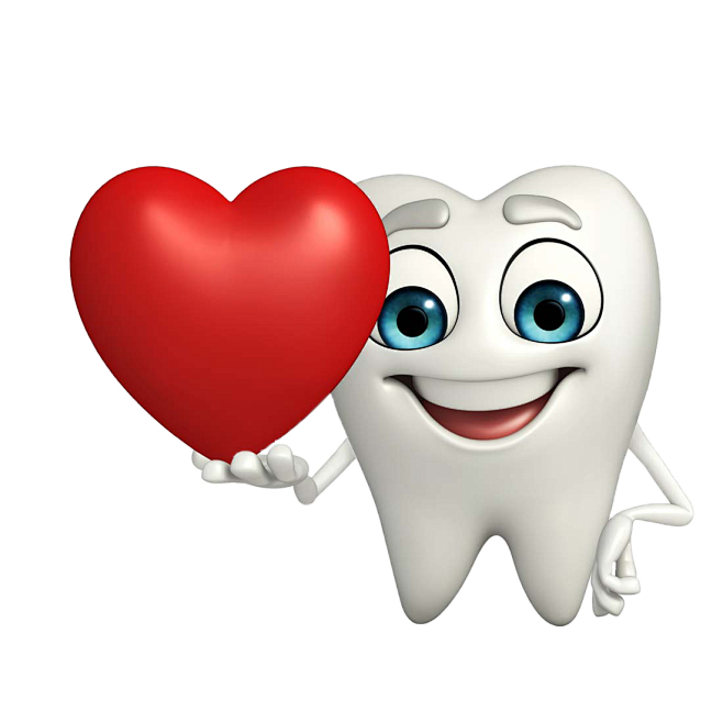 牙齿举着爱心