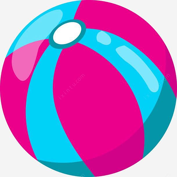 手绘红蓝沙滩球儿童玩具png免抠素材新图网