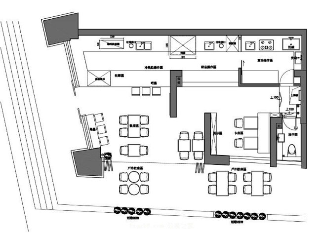 咖啡厅平面布置图