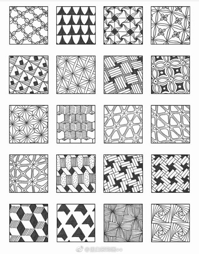 黑白装饰画纹样