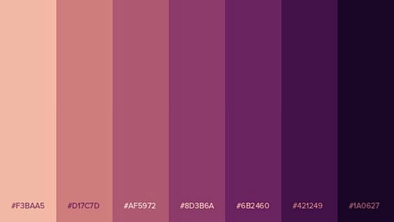 色卡色彩搭配色调一组紫色渐变色卡