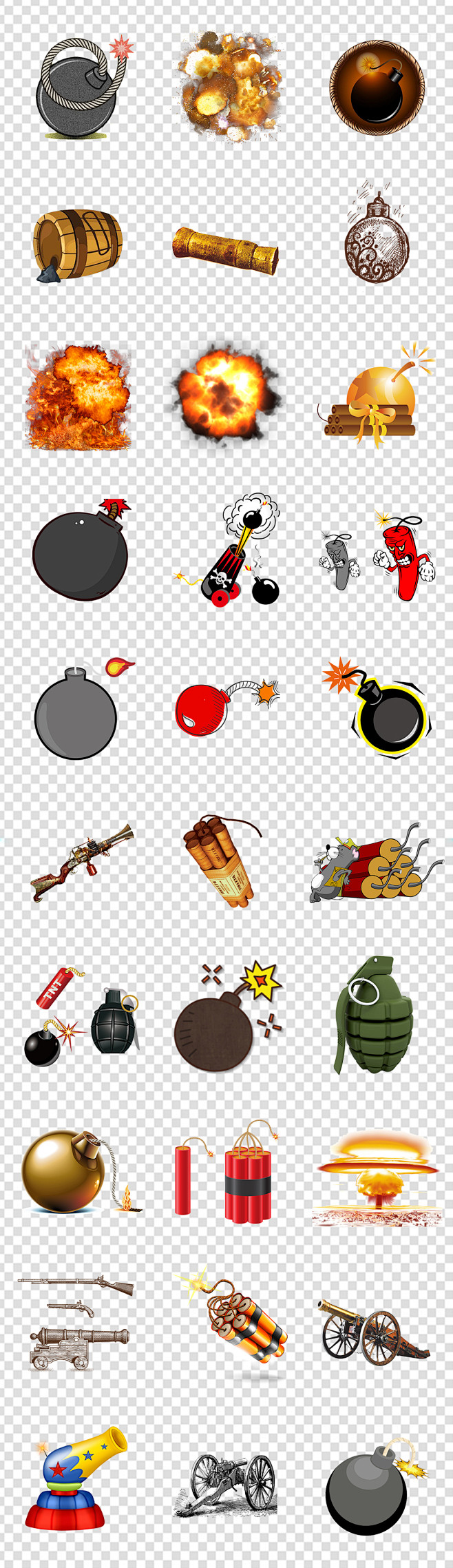 中国四大发明火药炸弹火药png素材