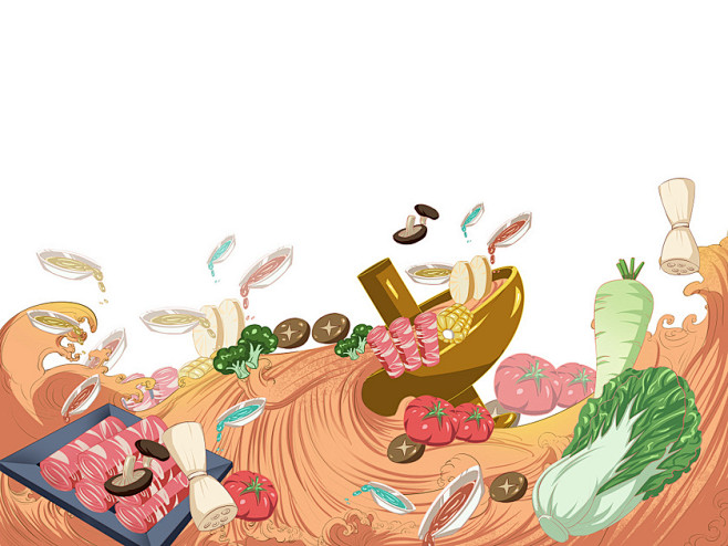 中国风手绘国潮元素国潮美食png素材国潮.