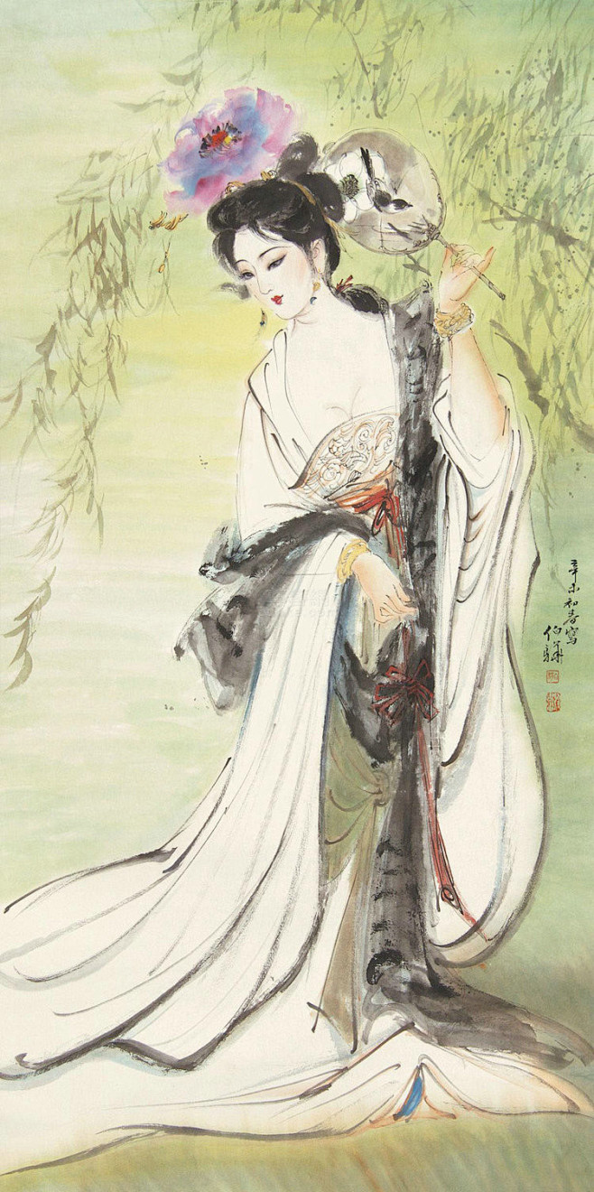 师从蒋兆赫先生习画20多年,擅长仕女人物画,作