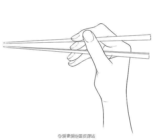 手的各种角度姿势之拿筷子的手下
