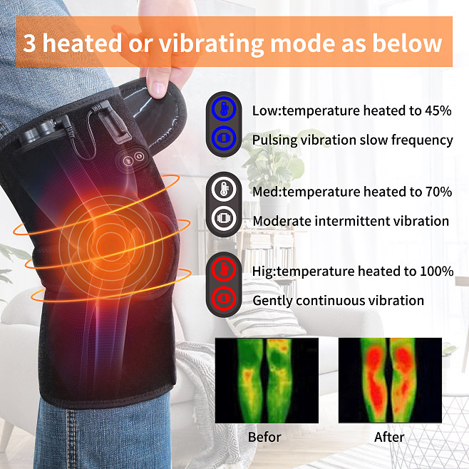 智能温控加热按摩护膝功能