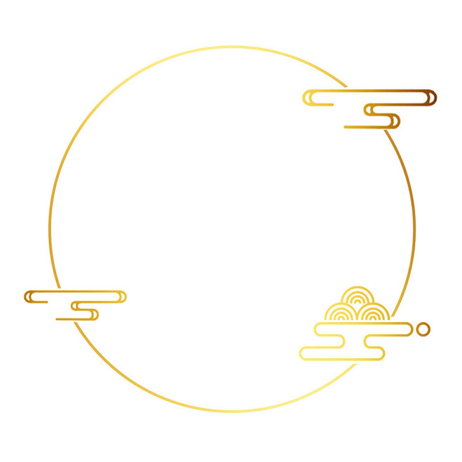中國風邊框金色邊框素材邊框元素中國風復古金色邊框金色邊框祥雲鎏金