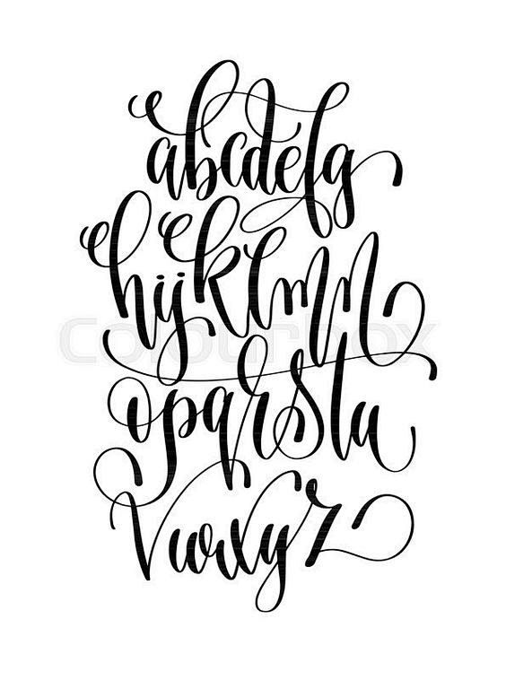 stockvectorofblackandwhitehandletteringalphabetdesignhandwritten