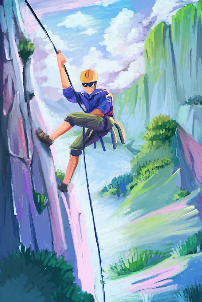 登山旅行插画素材下载