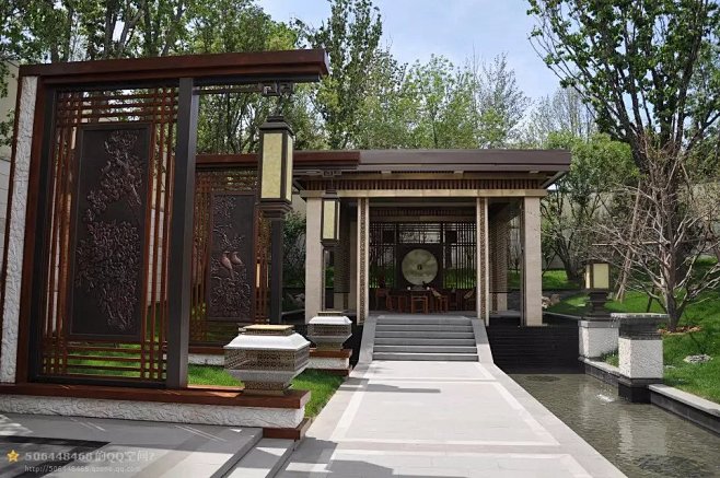新中式景观入户入口意向图精选景观分享
