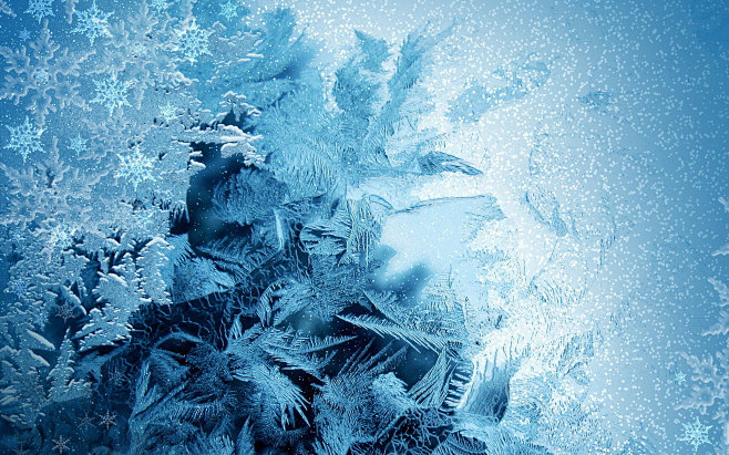 宽屏唯美雪花与冰霜高清壁纸42560x1600pix