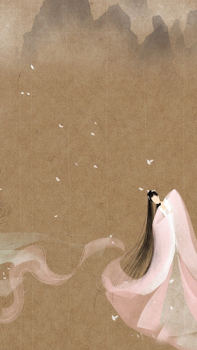 手绘插画漫画呼葱觅蒜无脸古风图集花千骨紫熏仙子