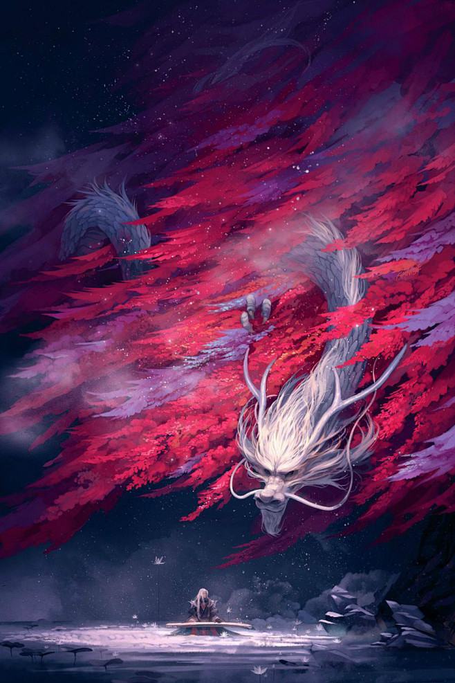 山海经烛龙西北海之外赤水之北有章尾山有神人面蛇身而赤直目正乘其瞑