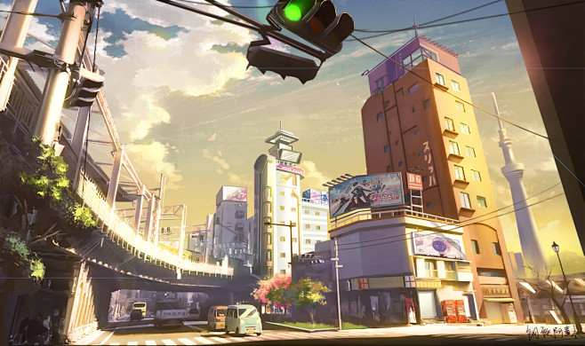 城市黄昏街道haoshen