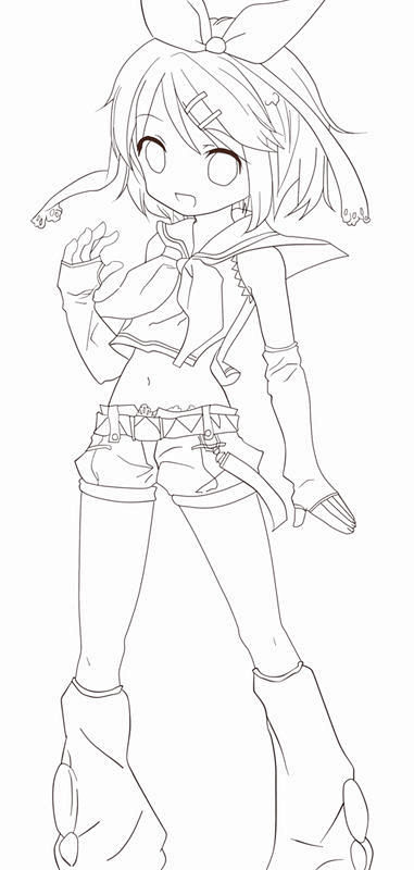 线稿全身漫画卡通人物绘画