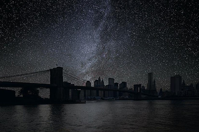 城市夜晚星空图片真实图片