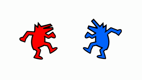 keithharing奔跑的空心小人