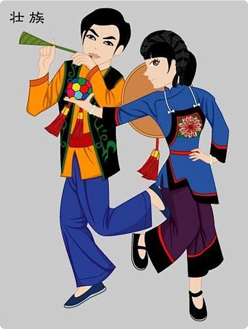 【漫画五十六个民族服饰】