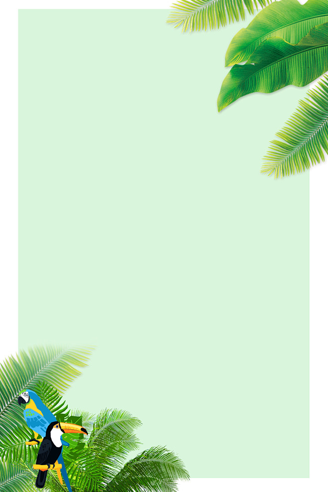 好-花瓣网|陪你做生活的设计师 | 雨林植物清新背景图1