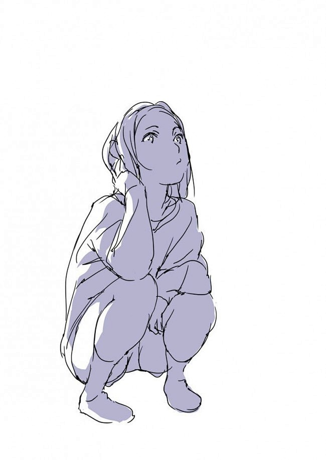 动漫插画女生蹲着的姿势参考图蹲下的女孩姿势怎么画画法wwwyouyixcom