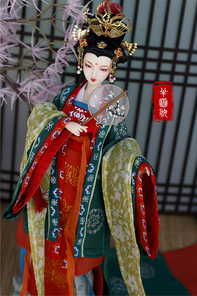 ob27半面妆花花合作成品娃唐风钿钗礼衣已出展示淘宝网