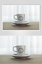 白色咖啡杯子LOGO展示VI样机效果图