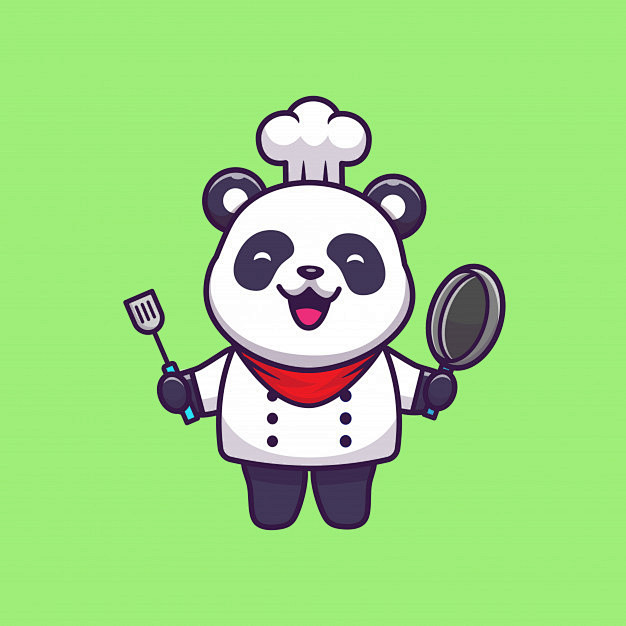可爱的大熊猫厨师卡通矢量图插画矢量图素材