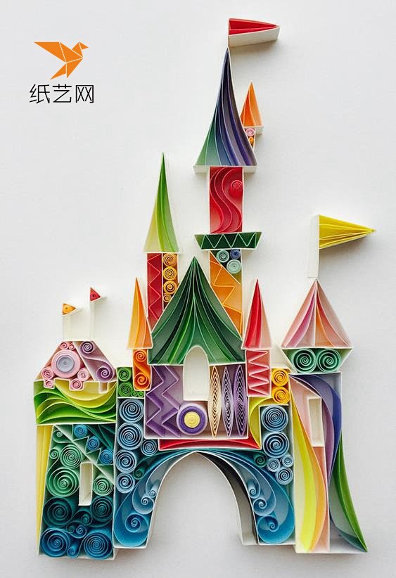 超美的手工衍纸制作城堡